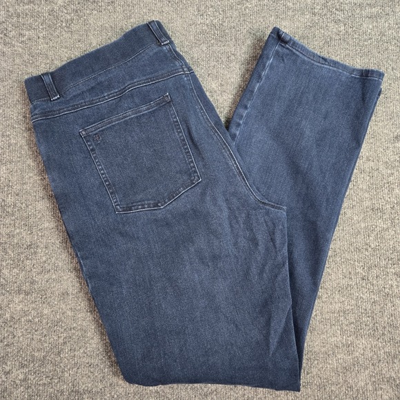 Betabrand Denim - Betabrand Womens XL Petite Straight Jeans Dark Wash Stretch Denim 36x29 Pull On